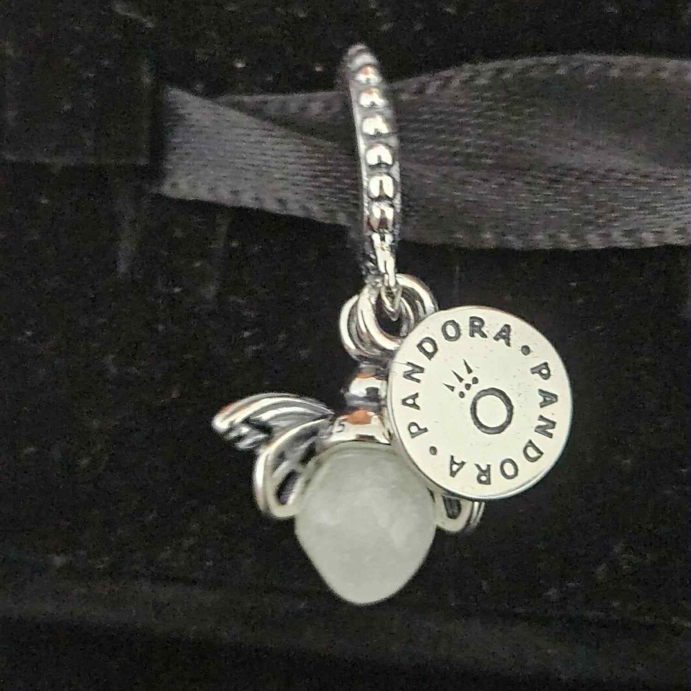 Pandora Silver Charm with White Stone